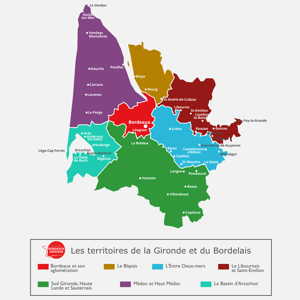 Carte de la Gironde - Zones d'intervention